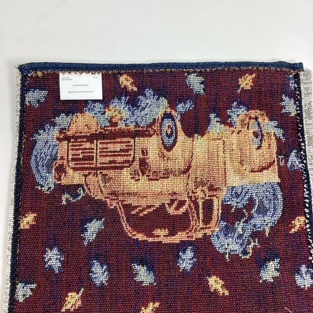 Perfect Harvest Fall Blue Truck Tapestry Table Runner 12.25 x 67